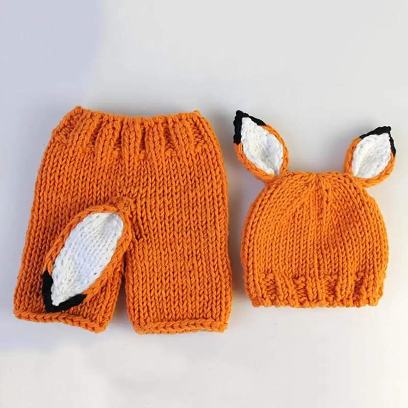 Детская фотография реквизит ручной работы вязаная одежда Beanie брюки костюм наряды