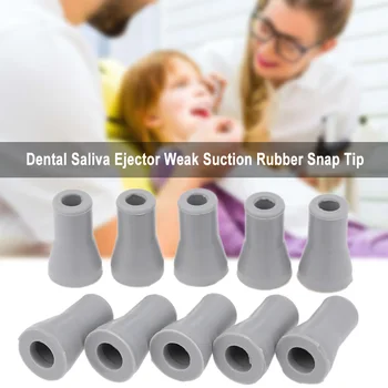 

10 Pcs Dental Saliva Ejector Weak Suction Rubber Snap Tip Adapter Replacement Dental Tool