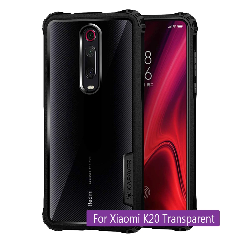 Противоударный чехол-бампер для Xiaomi mi 9T 9T Pro 6 8 9 A1 MAX3, защитный чехол для Red mi Note 6 7 7S K20 pro - Цвет: K20 Tr Black