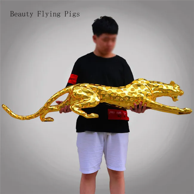 Modern Abstract Gold Panther Sculpture Geometric Resin Leopard Statue Wildlife Decor Gift Craft Ornament Accessories Furnishing