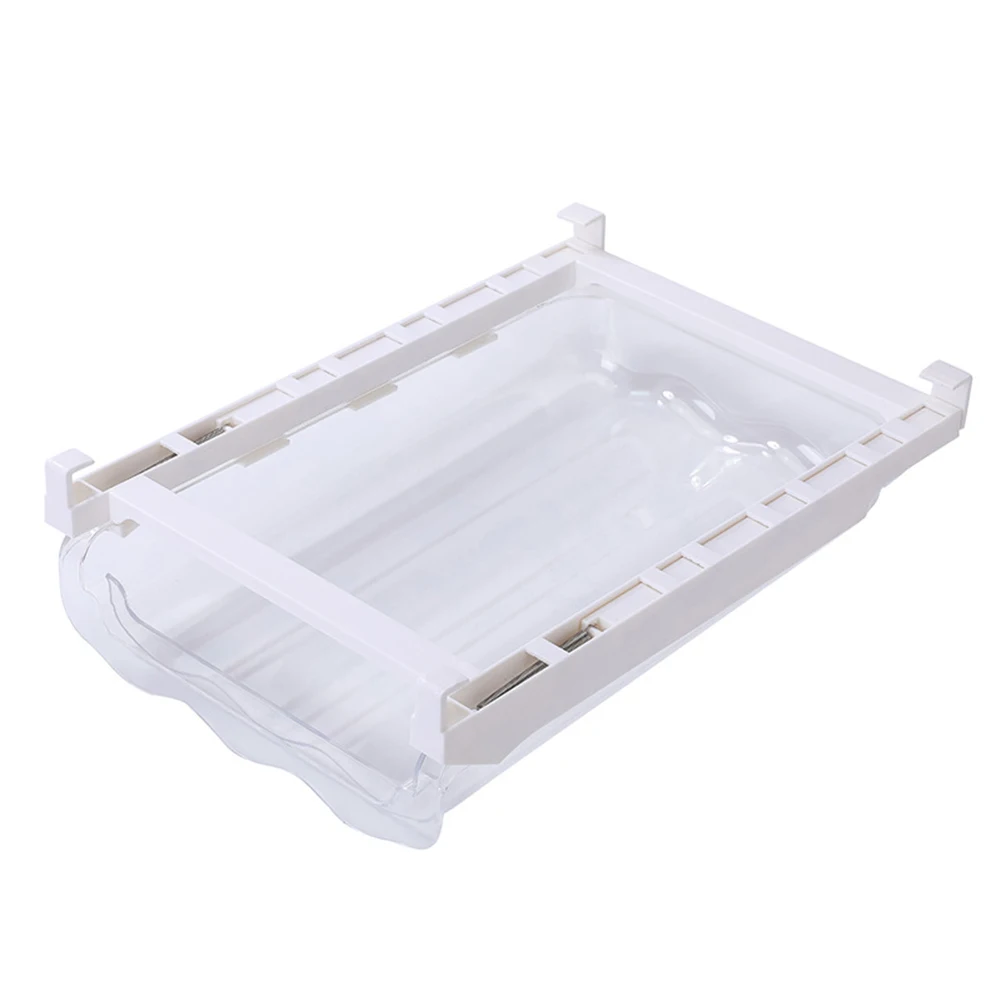 

Kitchen Drawer Type Crisper Rack Food Plastic Box Rectangular Transparent Storag Bottom Non-slip Strip Design