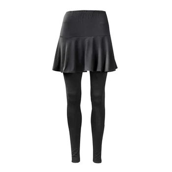 

Women Sports Skirt Ladies Stretch Two-Piece Black Pleated Skirt Tennis Skirt Legging