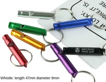 1995 hot Survival Whistle High Decibel Double Pipe Whistle Stainless Steel Alloy Keychain Cheerleading Emergency Multi Tool