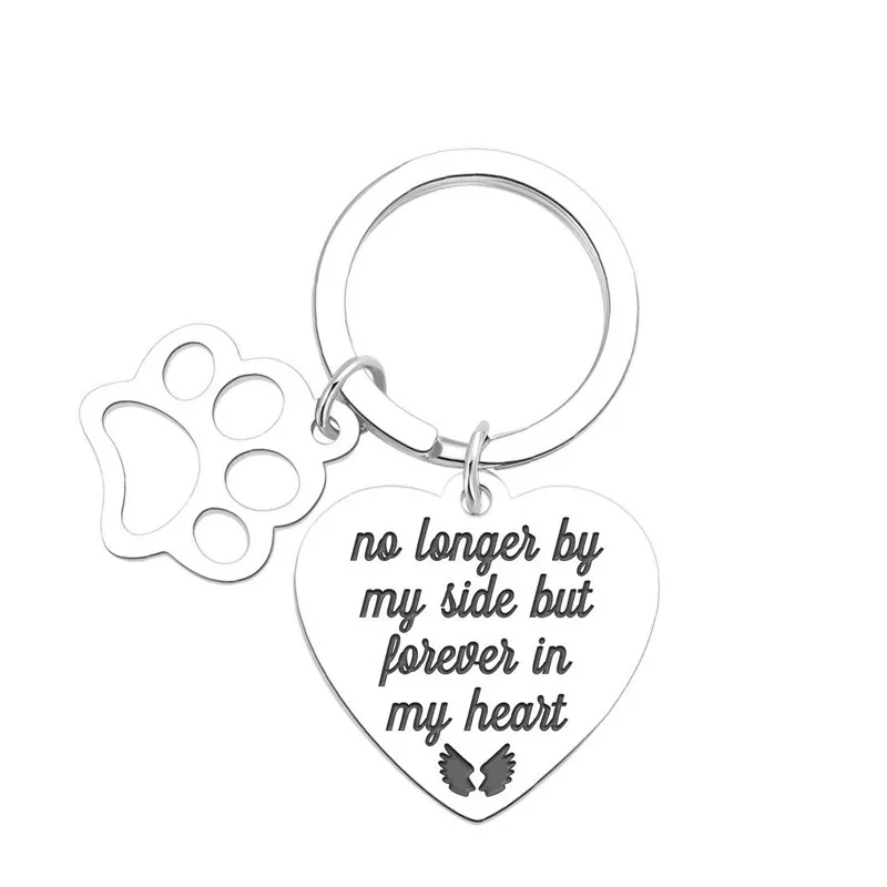 

Personalized Pet Keychain Remembrance Tags Stainless Steel Silver Keepsake Memory Keychain Dog Cat Tag Remembrance Tags Gifts