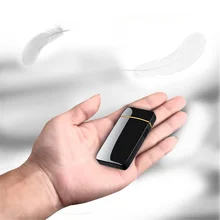 

NEW2022 NEW Portable Double Electric Lighter USB Rechargeable Touch Control Windproof LED Power Display Metal Lighter Smoking