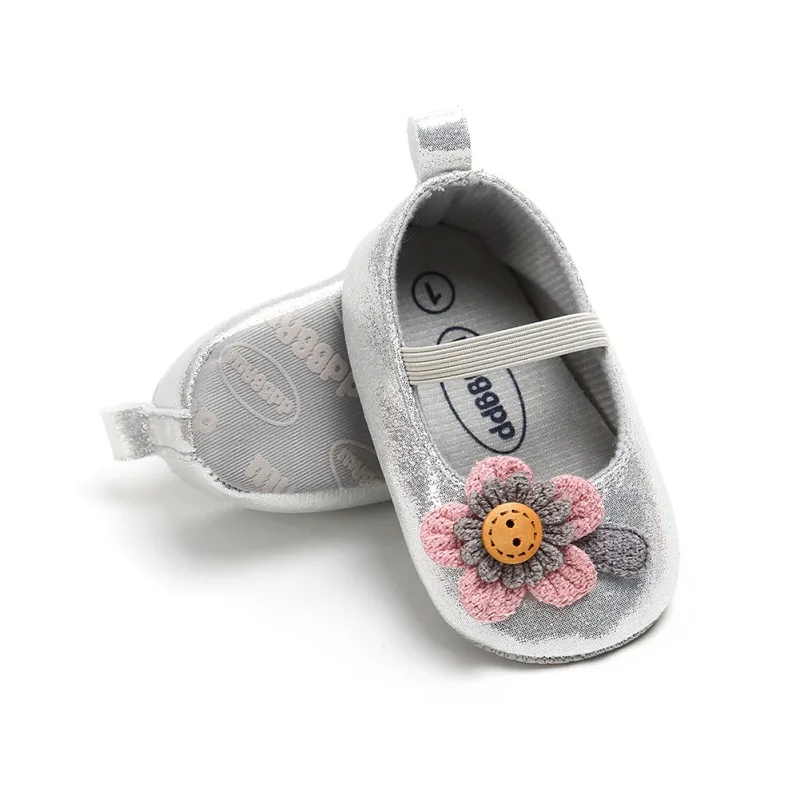 Spring Princess Autumn Flower Shoes Baby Sweet Kids Girls Anti-skid PU Children Shallow First Walkers Shoes 0-18M