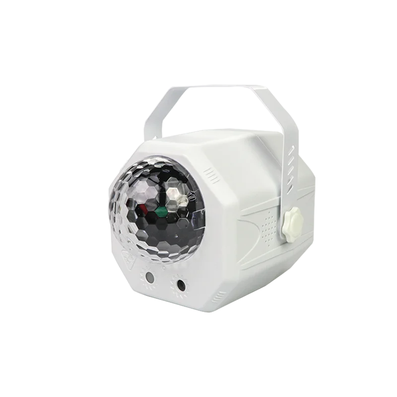Светодиодный RGB магический шар 2в1 эффект звук активированный проектор DJ диско свет для фестиваля Вечерние огни красочный лазер свет - Цвет: White with remote