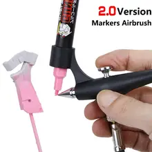 Портативный Аэрограф распылительный комплект для 2,0 маркера ручка для дизайна ногтей Рисование Моделирование инструмент для окраски легко распылять маркер пистолет