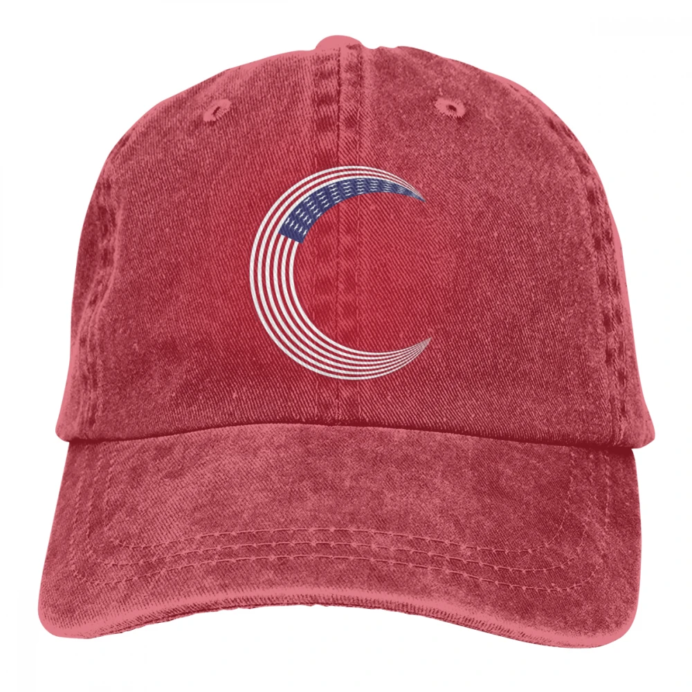 Американский флаг США Луна Casquette глубокий Хизер унисекс Мужские Женские джинсовые бейсболка с ремешком кепки Регулируемый Гольф папа шляпа