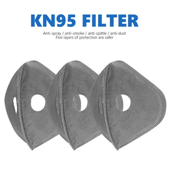 

5 lays Activated Carbon Dustproof Mask Filter Face Mask Anti Pollen Allergy PM2.5 Dust Mask Filter