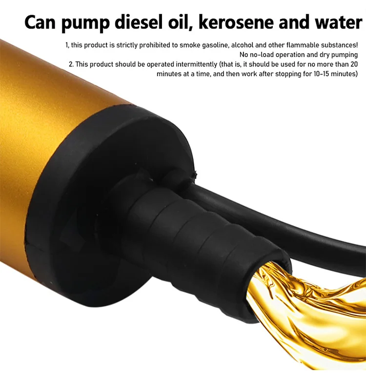 12V DC Diesel Fuel Water Oil Car Camping Fishing Submersible Transfer Pump
