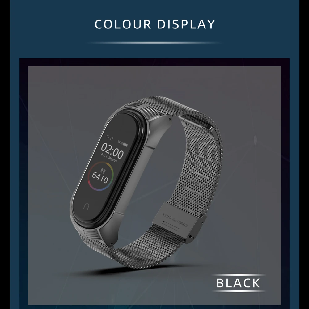 Для Mi Band 4 ремешок для Xiaomi Металлический Безвинтовой браслет из нержавеющей стали