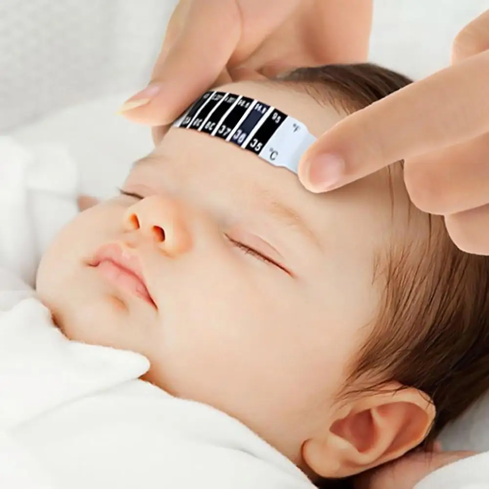

2PCS Forehead Head Scale Thermometer Strip Bendable Body Temperature Gauge Baby Forehead Temperature Measurement Strip