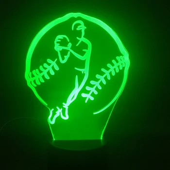 

Baseball Trundle Dropship 3D Lamp Pretty Gift for Kids Supply Directly Nightlight Led Night Light Lamp Colorful with Remote