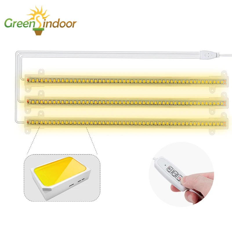 Dimmable 3200K Growing Light White 3PCS Led Strip Indoor Hydroponics Phyto Lamp Full Spectum Plant LED Lamps With Timer 30W