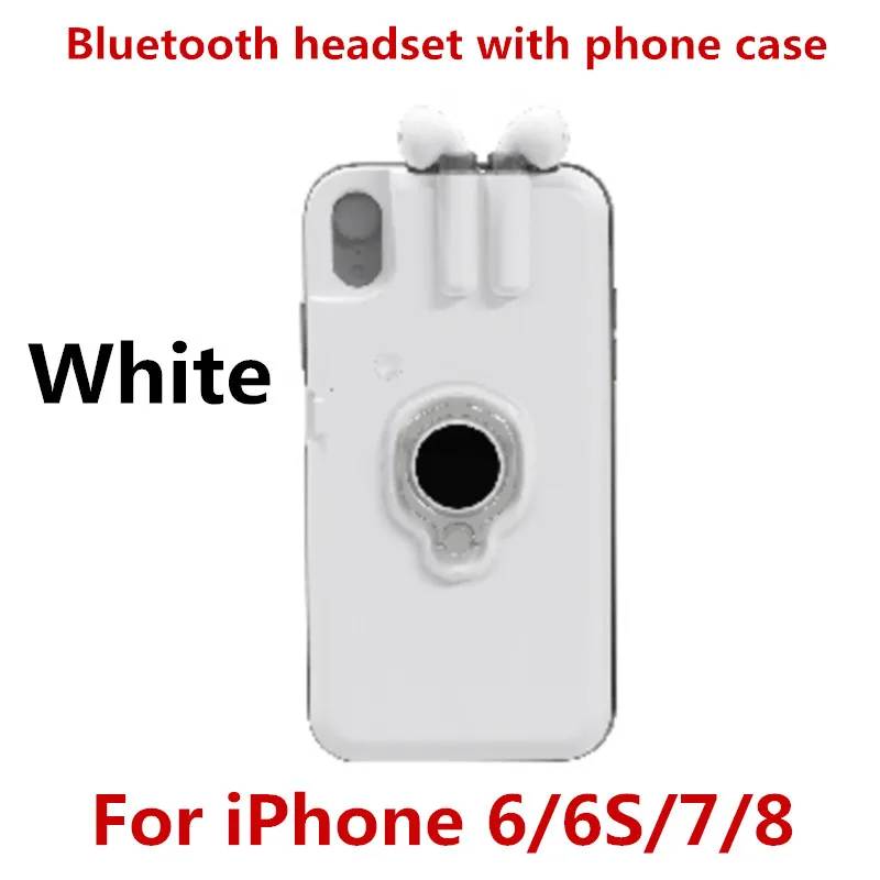 White For 6 6S 7 8 Новые беспроводные наушники зарядный чехол для iPhone X 6 6S 7 8 Plus чехол для iPhone X S MAX XR беспроводной Bluetooth кожухи головных телефонов - Цвет: White For 6 6S 7 8