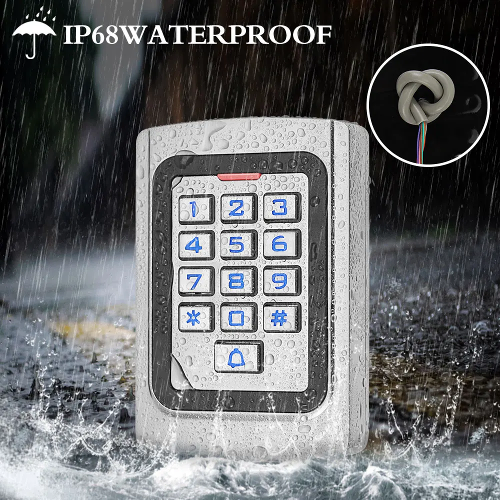 Rainproof Access Control Keypad 125KHz RFID Door Controller Programmer Wiegand 26 Outdoor Use for Security Lock Entry System