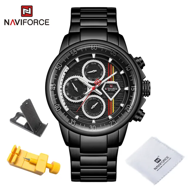 NAVIFORCE Luxury Brand Mens Watches Multi-function Auto Date Waterproof Clock Fashion Casual Quartz Wristwatch Relogio Masculino BB