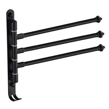 

Rotatable Towel Bar Rustproof Home Storage Shelf Hotel Bathroom Holder Stainless Steel Wall Mounted Space Saving Easy Install