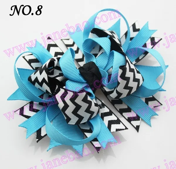 145 шт 4,5 ''шеврон волосы банты девушки банты из бутика фанки слоистых Hairbows бутик фанки лук