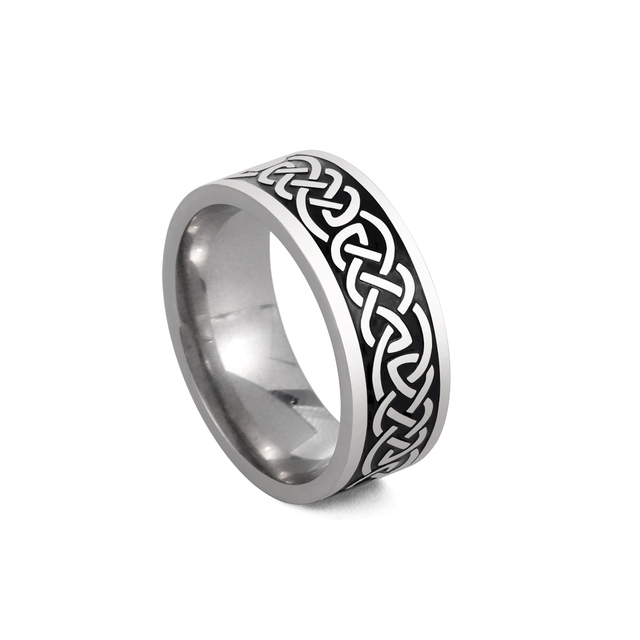 Viking Celtics Knot Stainless Steel Ring Amulet Vintage Signet Finger Rings for Men Women Punk Jewelry High Quality