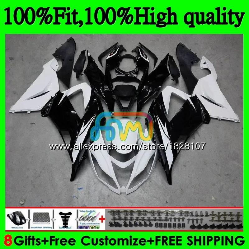 Инъекции для KAWASAKI ZX 6R ZX-636 ZX 636 ZX636 25BS. 20 ZX-6R ZX6R 13, 14, 15, 16, 17, 2013 обтекатель белого и черного цвета - Цвет: No. 1