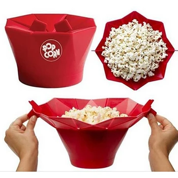 

DIY Popcorn Maker Artifact Microwave Popcorn Homemade Bowl Silicone Popcorn Bucket Fondant Cake Mold Kitchen Baking Tool