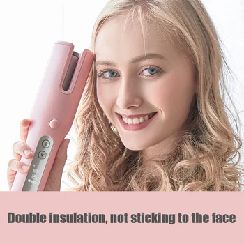 

USB Wireless Charging Full Automatic Curling Iron Big Wave Electric Rotation Curling Rechargeable Wireless Automatic Hair Curler