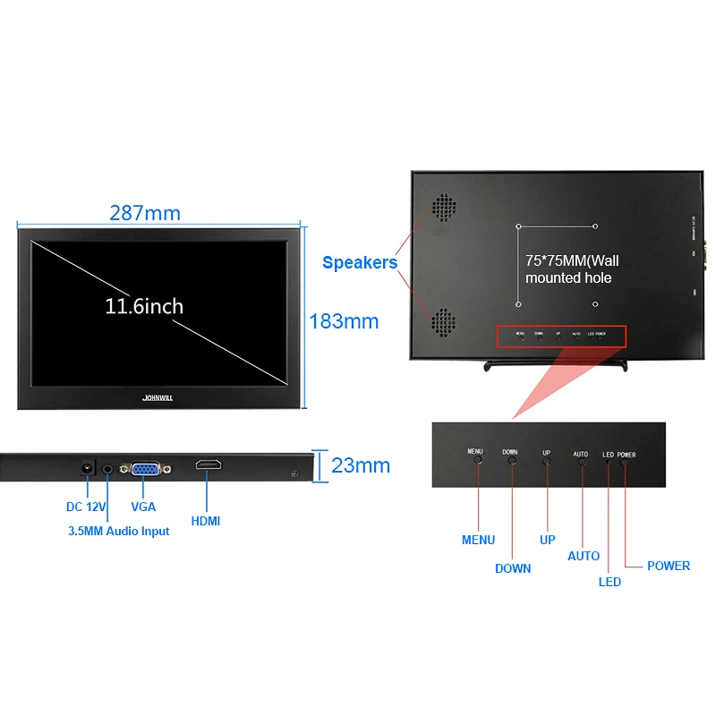 11," мини HDMI VGA 1920*1080 игровой дисплей ips для компьютера монитор консоль Мини ТВ PS3/4 малиновый ноутбук