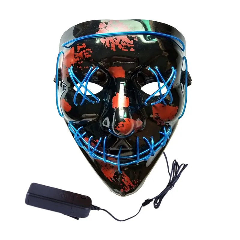 Хэллоуин уникальная светящаяся маска портативная флуоресцентная Полнолицевая маска пластиковый материал маска на Хэллоуин вечеринку маска
