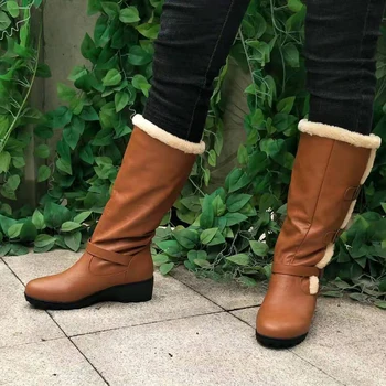 

Brand New Big Size 43 Cosy Heels For Walking Outdoor Keep Warm Plush Snow Boot Stylish Winter Shoes Boots Women