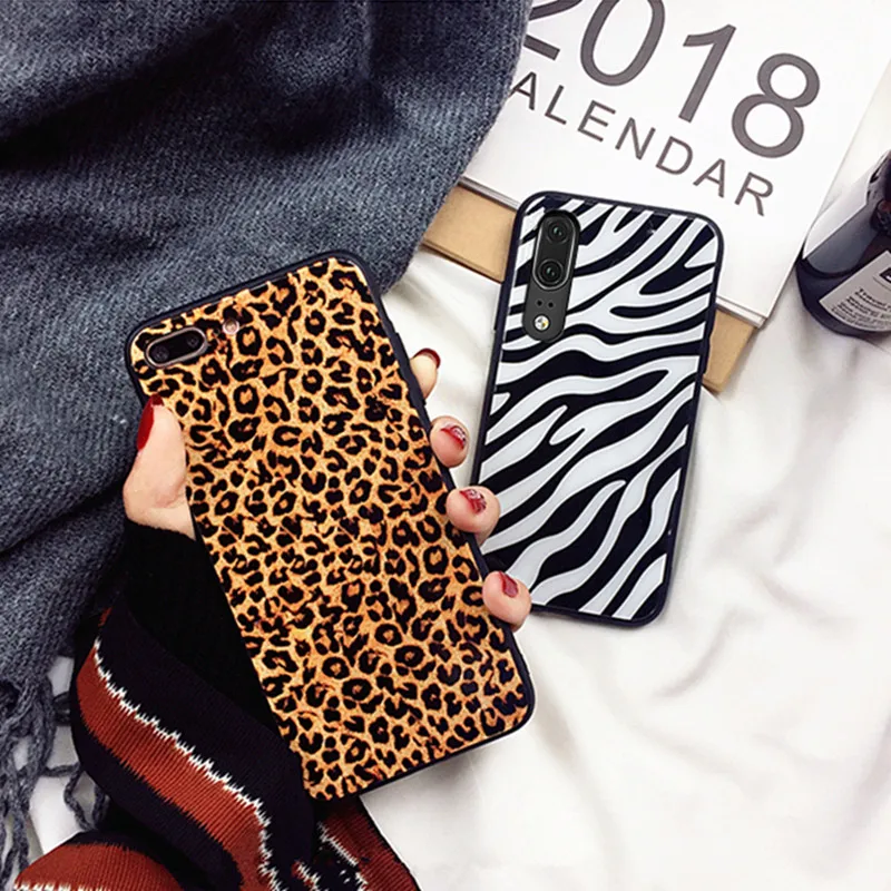 Чехол из закаленного стекла BONVAN для Huawei P30 P20 Pro Lite 2019 Жесткий P10 P9 Plus Zebra Leopard чехол |