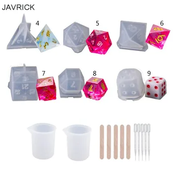 

DIY Crystal Epoxy Mold Dice Fillet Shape Multi-spec Digital Game Silicone Mould