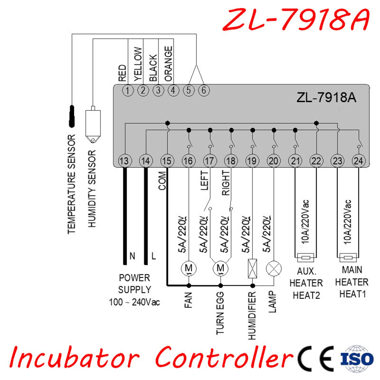 Zl 7918A AC 100 240V 50/60Hz многофункциональный автоматический инкубатор контроллер