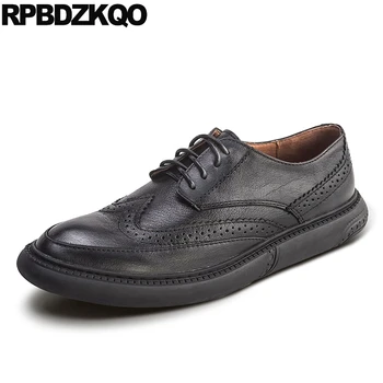 

black brown lace up Italy winter high quality brogue designer brand cow skin italian 2019 new men flats casual oxfords luxury