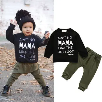 

Teen Kids Clothes Baby Boys Costume Letter Tracksuit Mama Tops Pants 2PCS Children Boy Winter Outfits Set roupa infantil 0-3 Y