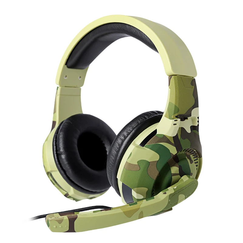 Army Green Камуфляжные Bluetooth наушники Беспроводная компьютерная игровая гарнитура наушники для мобильного телефона с микрофоном Fone De Ouvido 40SEP24 - Цвет: Army Green