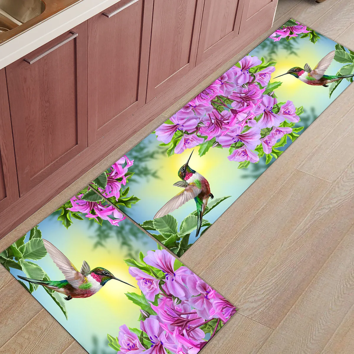 2 Piece Kitchen Mats Nordic Flamingo Plant attracting hummingbirds Doormats for Entrance Way Bathroom Living room Door Home | Дом и сад