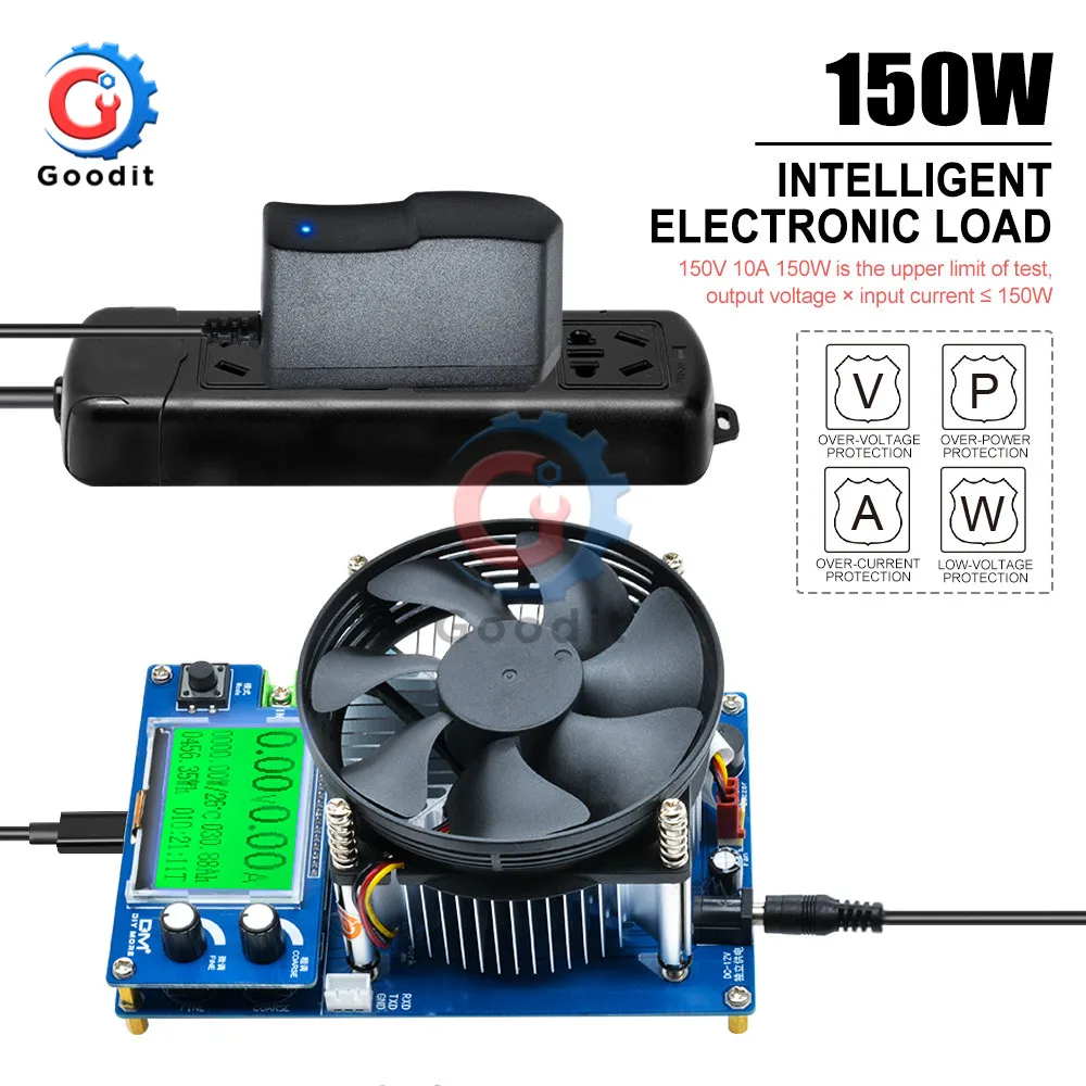 Goedkoop 150W Digitale Batterij Capaciteit Tester Voltmeter Verstelbare Constante Stroom Elektronische Belasting Charger USB Ameter meter Indicator EU