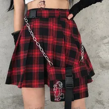 Короткая юбка Харадзюку размера плюс, новая Корейская клетчатая юбка для женщин, на молнии, высокая талия, для школьницы, плиссированная клетчатая юбка, Сексуальная мини-юбка d