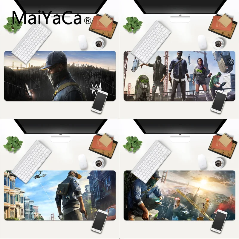 

MaiYaCa In Stocked Watch Dogs 2 Comfort Mouse Mat Gaming Mousepad Gaming Mouse Mat xl xxl 800x300mm for Lol world of warcraft