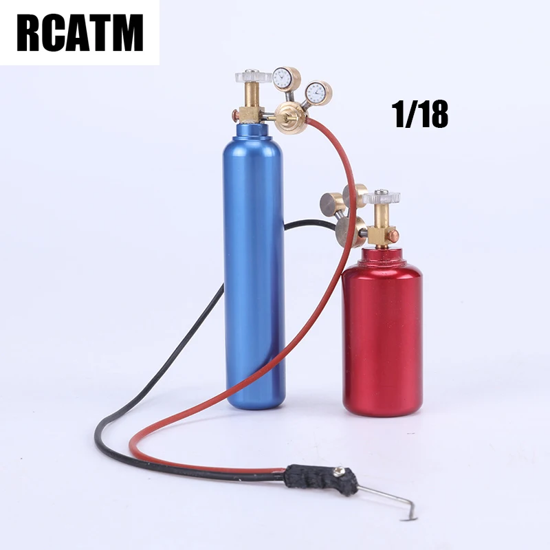 

2pcs 1/18 Aluminum Alloy Oxygen Acetylene Bottle For 1/10 RC Crawler 1/14 Tamiya RC Truck TRX4 G500 TRX6 G63 Scania Axial SCX10