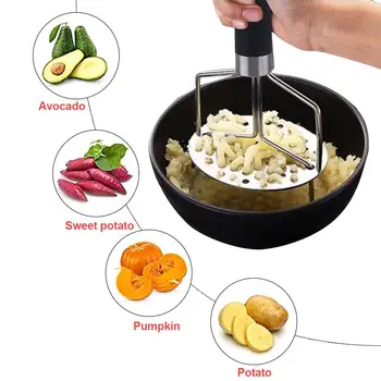 

Potato Pusher Smooth Mashed Pressed Potato Masher Ricer Puree Juice Maker Potatoes Crusher Fruit Tools for Cooking Baking
