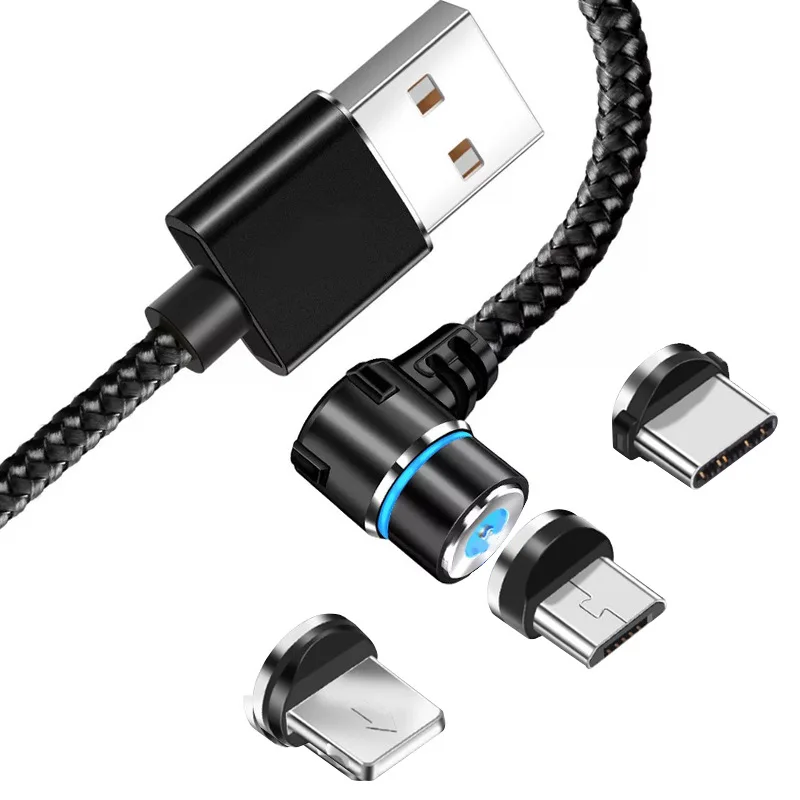 Магнитный usb-кабель для быстрой зарядки на 90 градусов, кабель типа C, магнитный кабель для зарядки и передачи данных, кабель для зарядки Micro USB, кабель для зарядки телефона, игровой кабель, usb-шнур