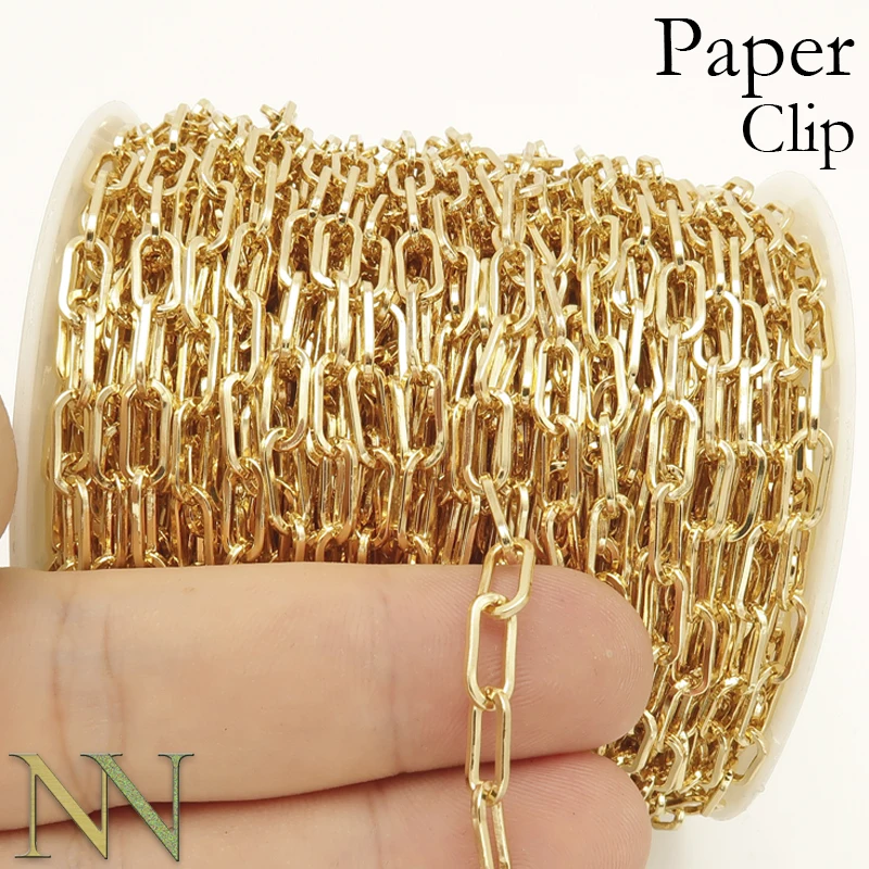 Bulk Paper Clip Chain Gold 14K Bronze 