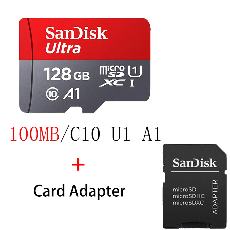 QUNC-128G-KT2 Sandisk Ultra Micro SD 128 ГБ 32 ГБ 64 Гб 256 Гб 16 Гб 400 Гб Micro SD карта SD/TF флэш-карта памяти 32 64 128 Гб microSD для телефона - Емкость: QUNC-128G-KT2