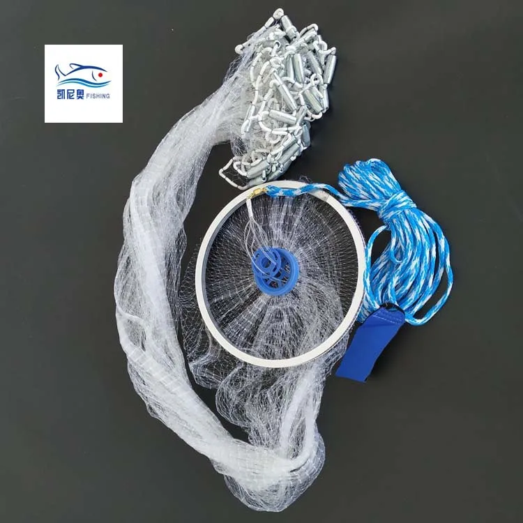 

Fishing Gear Frisbee Seine Entirely Handmade American-Style Net Casting Prefix yi pao Network Fool Network Automatic Fishing Net