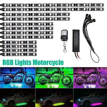 

One tow twelve motorcycle decorative light bar sound-controlled atmosphere lamp RF magic color waterproof light bar