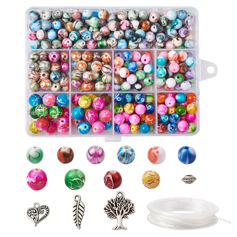 1Box Mix Tiny Metal Plated Spacer Round Ball Beads 4mm and 6mm for Jewelry Making Findings Supplies DIY Crafts Accessories 5 Color Mixed Packing with Transparent Case