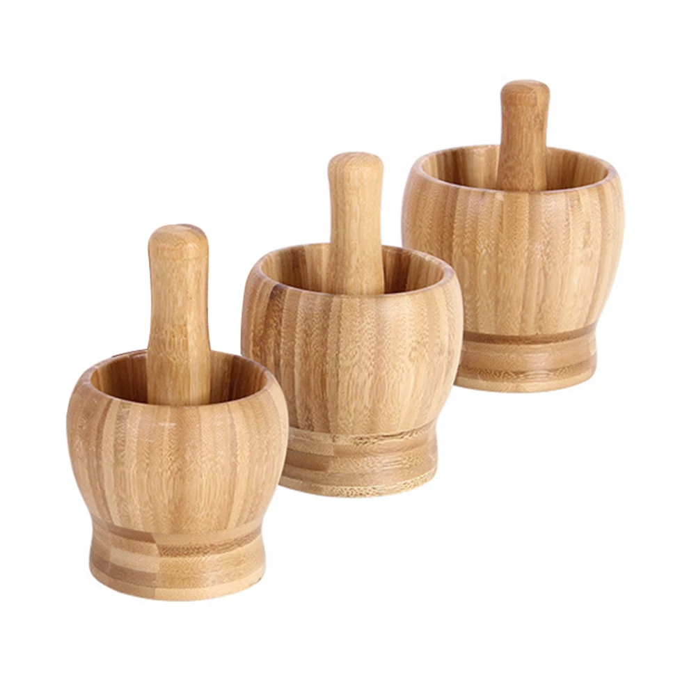 Wooden Bamboo Garlic Pounder Mortar and Pestle Garlic Press Spice Crusher Small size Mothers Day Good Friday Gift Easter Day 